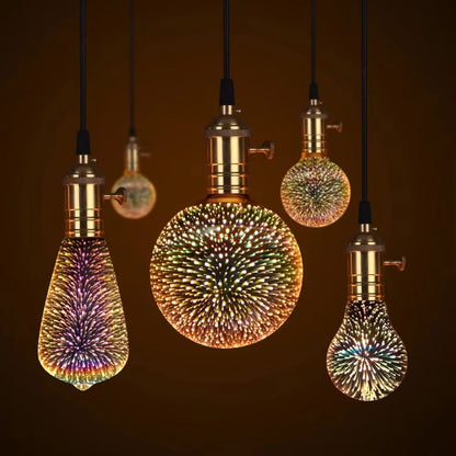 E27 Firework Starburst LED Bulb with Vintage Edison Filament Design for Home Lighting