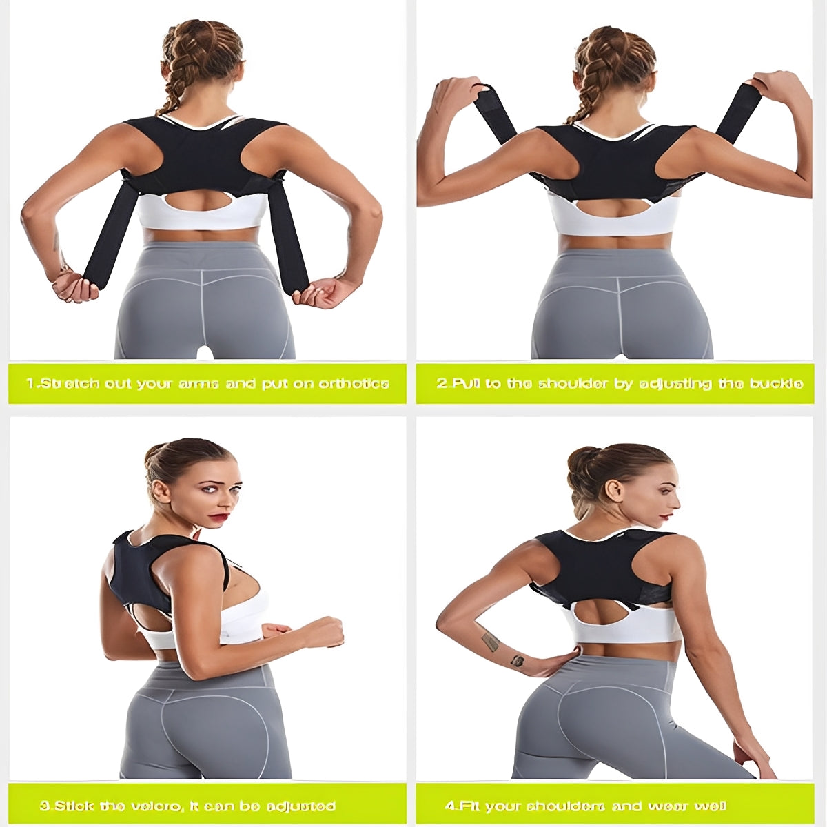Adjustable Posture Support Brace for Shoulders and Upper Back