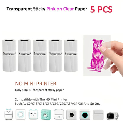 Inkless Thermal Sticker Printer with Bluetooth, Portable Photo Printer