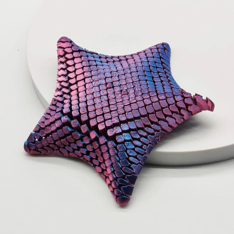 Articulating Ocean Star Fidget Toy with Movable Printed Joints for Desk Play