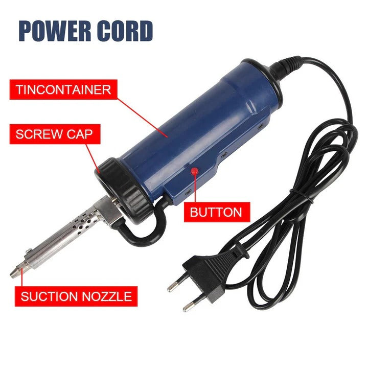 Electric Desoldering Pump with 3 Interchangeable Suction Nozzles