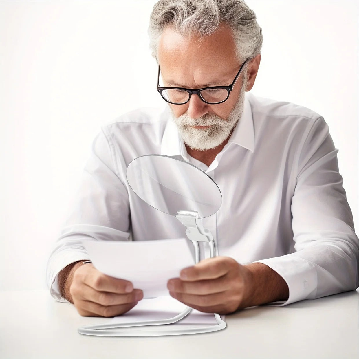 Ergonomic Hands-Free Magnifying Glass with 5X Magnification and Adjustable Neck Strap