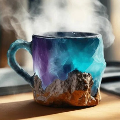 Crystal Look Coffee Mug with Handle and Heat Resistance