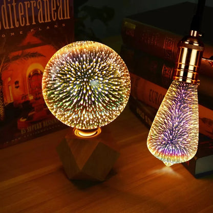 E27 Firework Starburst LED Bulb with Vintage Edison Filament Design for Home Lighting