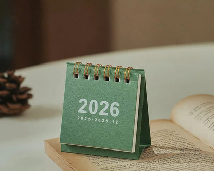 Mini Desktop Calendar 2026 with Standing Display for Office Use