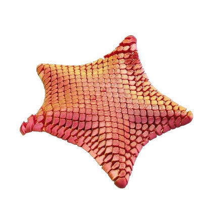 Articulating Ocean Star Fidget Toy with Movable Printed Joints for Desk Play