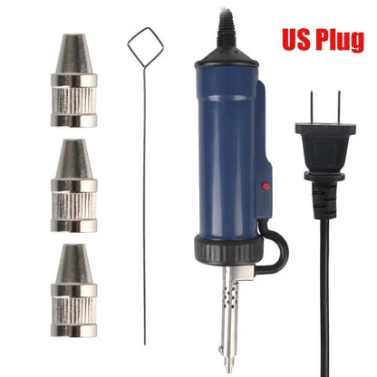 Electric Desoldering Pump with 3 Interchangeable Suction Nozzles