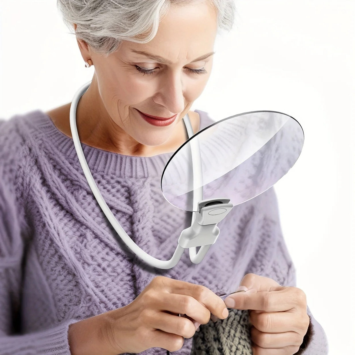 Ergonomic Hands-Free Magnifying Glass with 5X Magnification and Adjustable Neck Strap