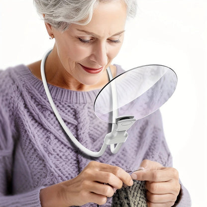 Ergonomic Hands-Free Magnifying Glass with 5X Magnification and Adjustable Neck Strap