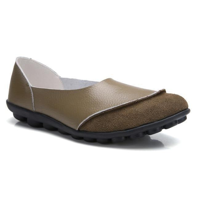 Ladies Broad Width Suede Moccasin Loafers with Soft Cushioned Insole