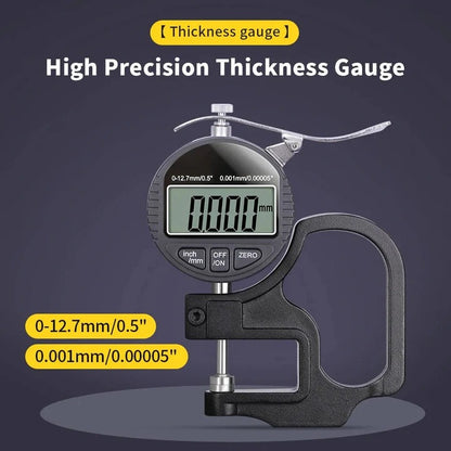 Digital Thickness Gauge with LCD Screen and Metric Imperial Reading