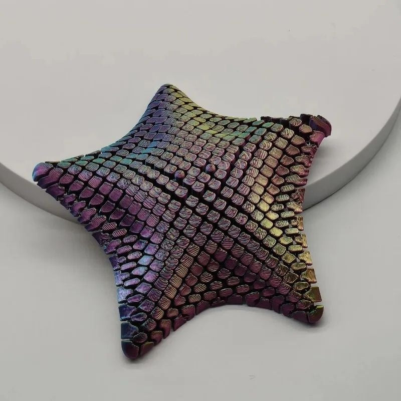 Articulating Ocean Star Fidget Toy with Movable Printed Joints for Desk Play
