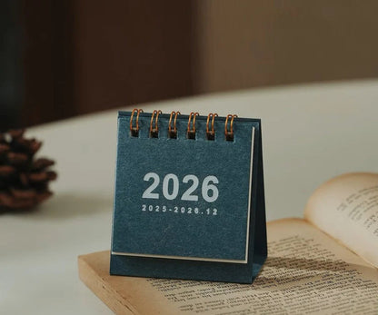 Mini Desktop Calendar 2026 with Standing Display for Office Use