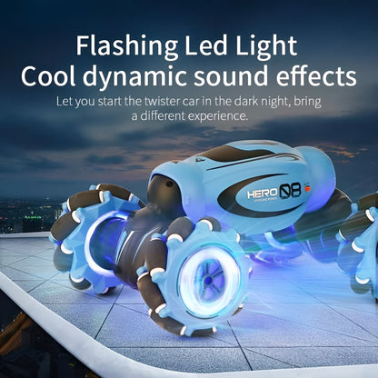 Gesture Control Stunt RC Car with Double Sided Driving Design