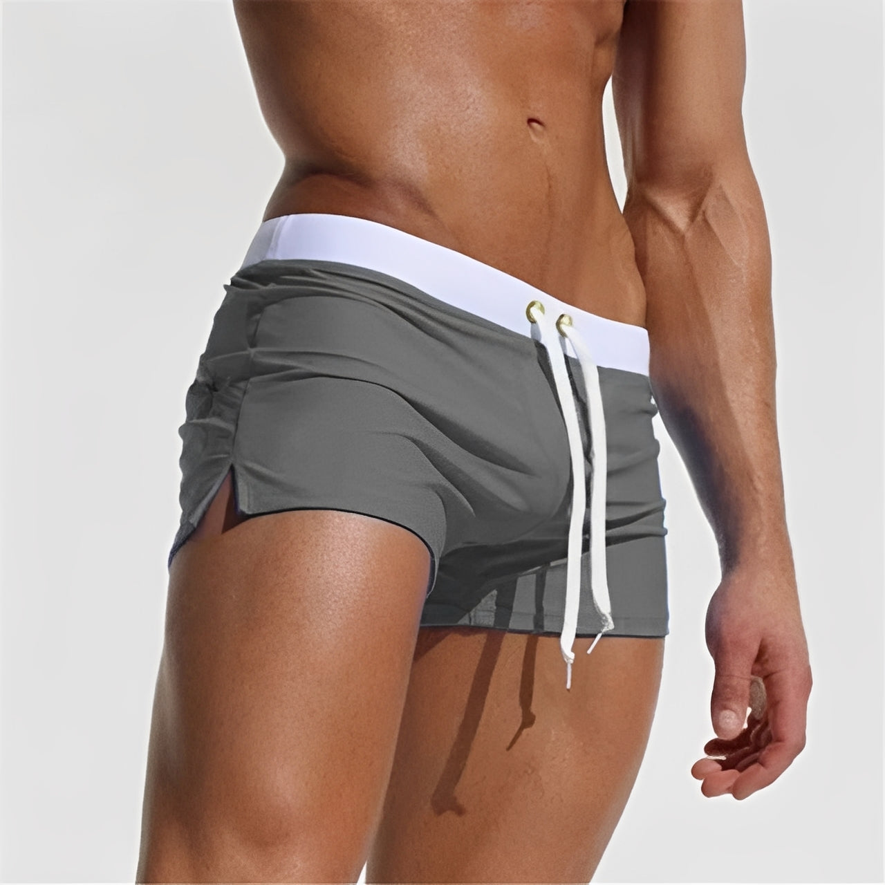 Quick-Dry Swim Trunks with Elastic Waistband for Men