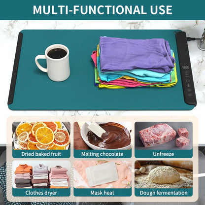 Foldable Electric Food Warming Mat with Temperature Control, and Auto Shutoff