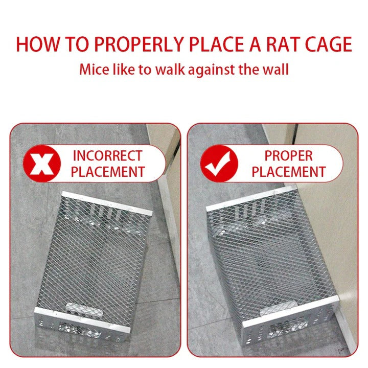 Reusable Rodent Capture Cage with Sliding Door and Iron Body Design