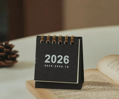 Mini Desktop Calendar 2026 with Standing Display for Office Use