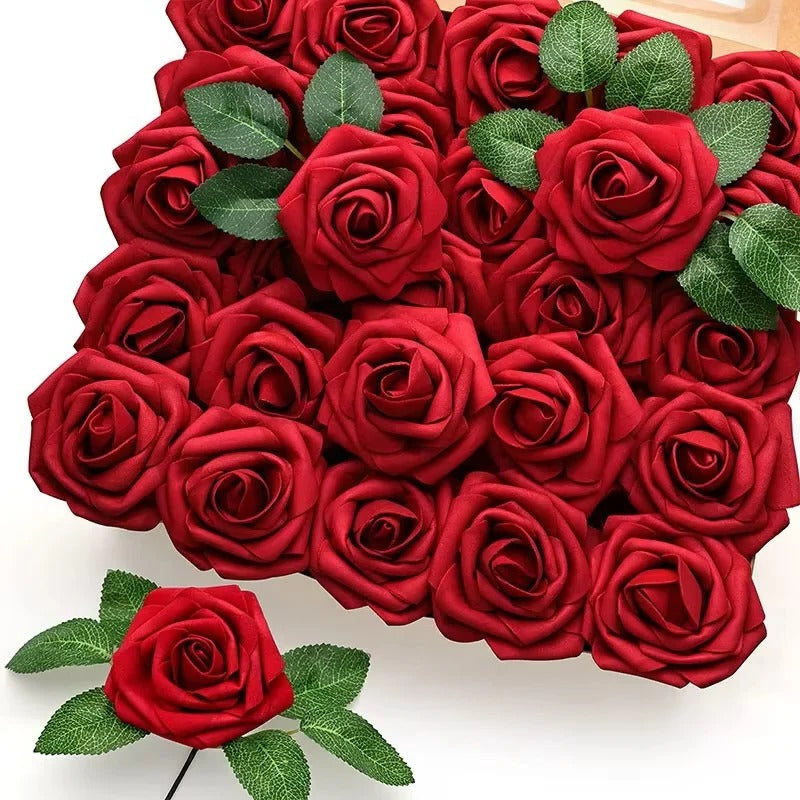 Artificial Red Rose Stems for Centerpieces Weddings and Home Decor