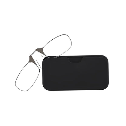 Clip On Nose Reading Glasses with Retractable Case