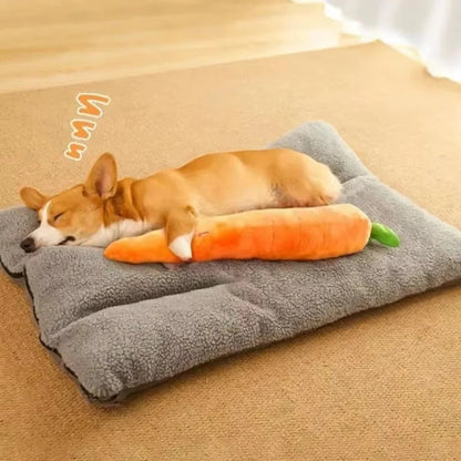 Oversized Plush Carrot Dog Toy with Sound for Puppies and Adult Dogs