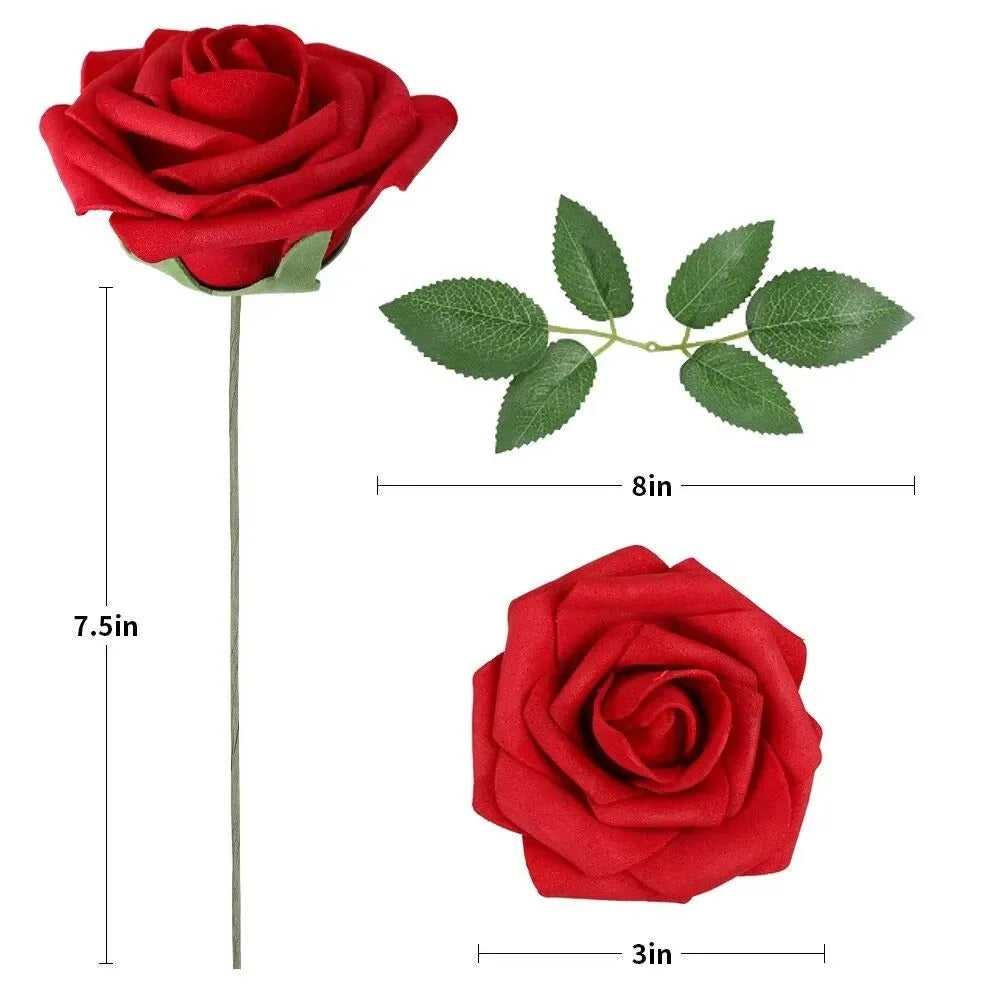 Artificial Red Rose Stems for Centerpieces Weddings and Home Decor