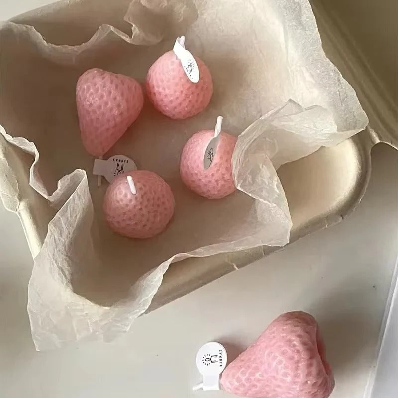 Strawberry Soy Wax Candle for Home Decor and Gifting Use