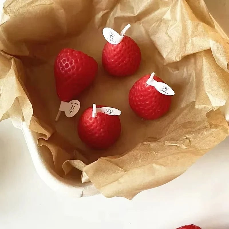 Strawberry Soy Wax Candle for Home Decor and Gifting Use