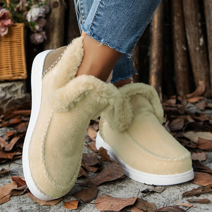 Winter Platform Ankle Boots for Women, Plush Lightweight Design