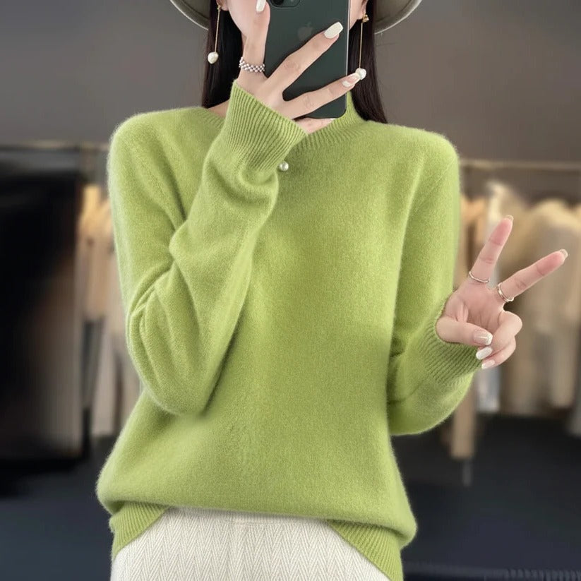 Cashmere Crewneck Pullover Sweater for Women