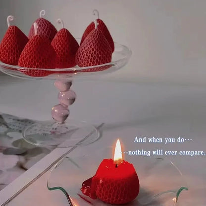 Strawberry Soy Wax Candle for Home Decor and Gifting Use