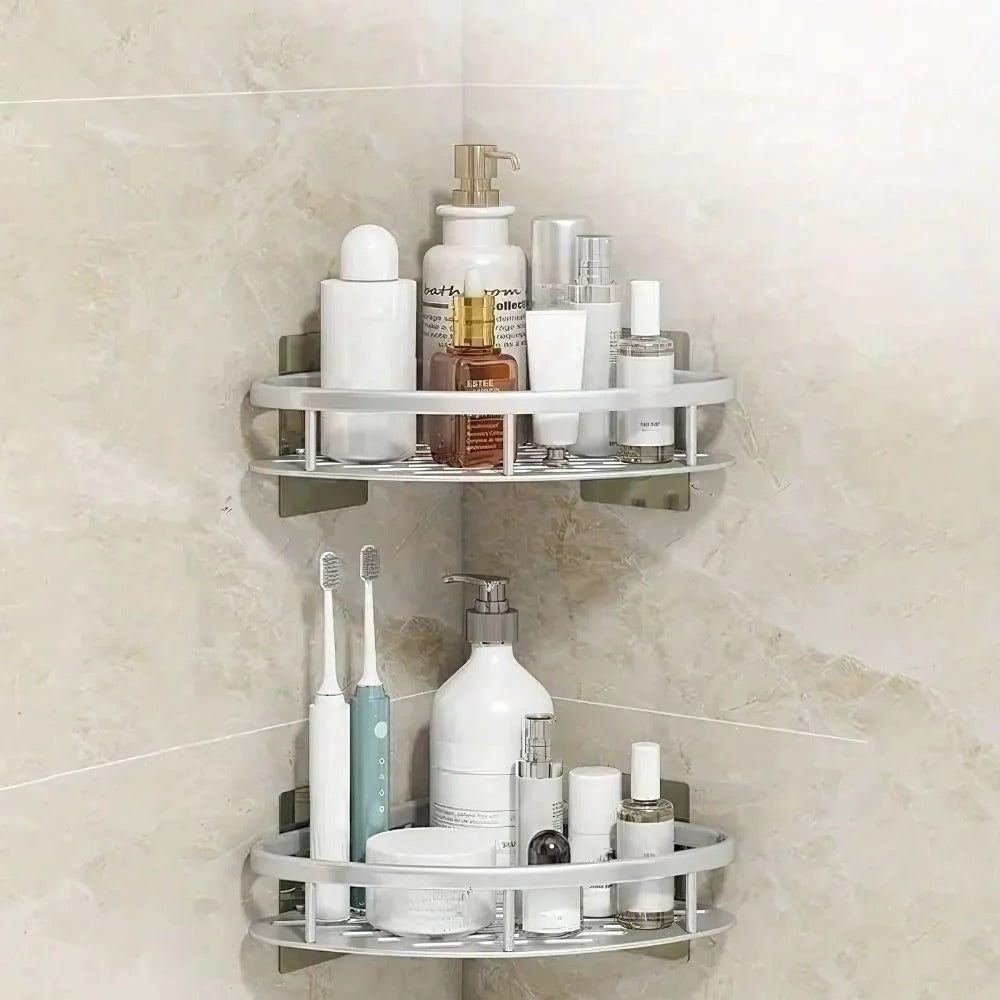 Curved Shower Caddy for Bathroom Corner Storage