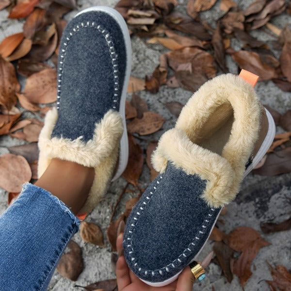 Winter Platform Ankle Boots for Women, Plush Lightweight Design