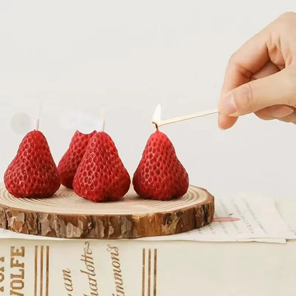 Strawberry Soy Wax Candle for Home Decor and Gifting Use