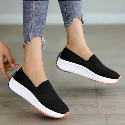 Womens Lightweight Knit Sneakers with Easy-On Fit