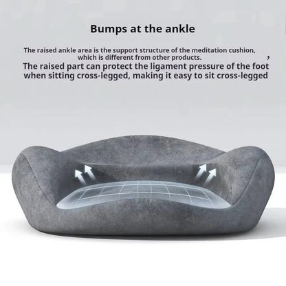 Ergonomic Floor Seat Cushion with Curved Back Support and Washable Cover and Grip Base