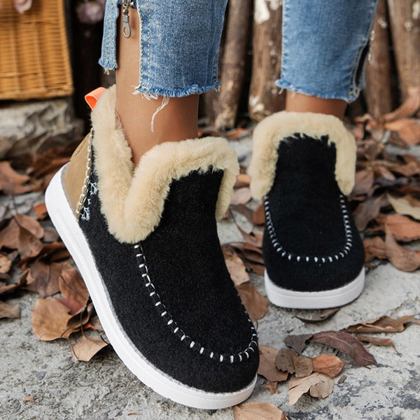 Winter Platform Ankle Boots for Women, Plush Lightweight Design