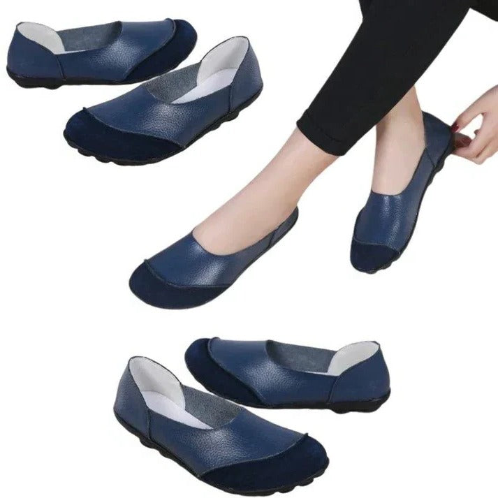 Ladies Broad Width Suede Moccasin Loafers with Soft Cushioned Insole
