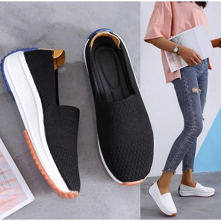 Womens Lightweight Knit Sneakers with Easy-On Fit