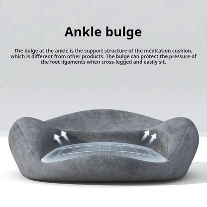 Ergonomic Floor Seat Cushion with Curved Back Support and Washable Cover and Grip Base