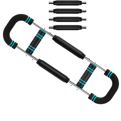 Spring-Loaded Chest Expander with Adjustable Resistance Bars for Strength Building Support