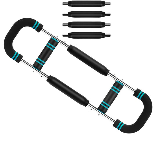 Spring-Loaded Chest Expander with Adjustable Resistance Bars for Strength Building Support