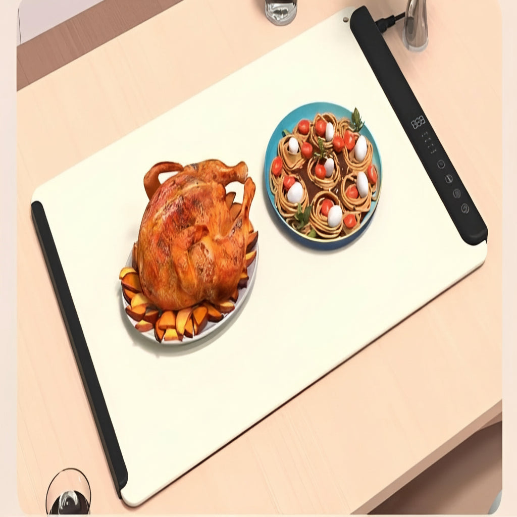 Foldable Electric Food Warming Mat with Temperature Control, and Auto Shutoff