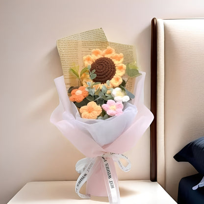 Handcrafted Crochet Sunflower and Daisy Bouquet for Gifting on Special Occasions
