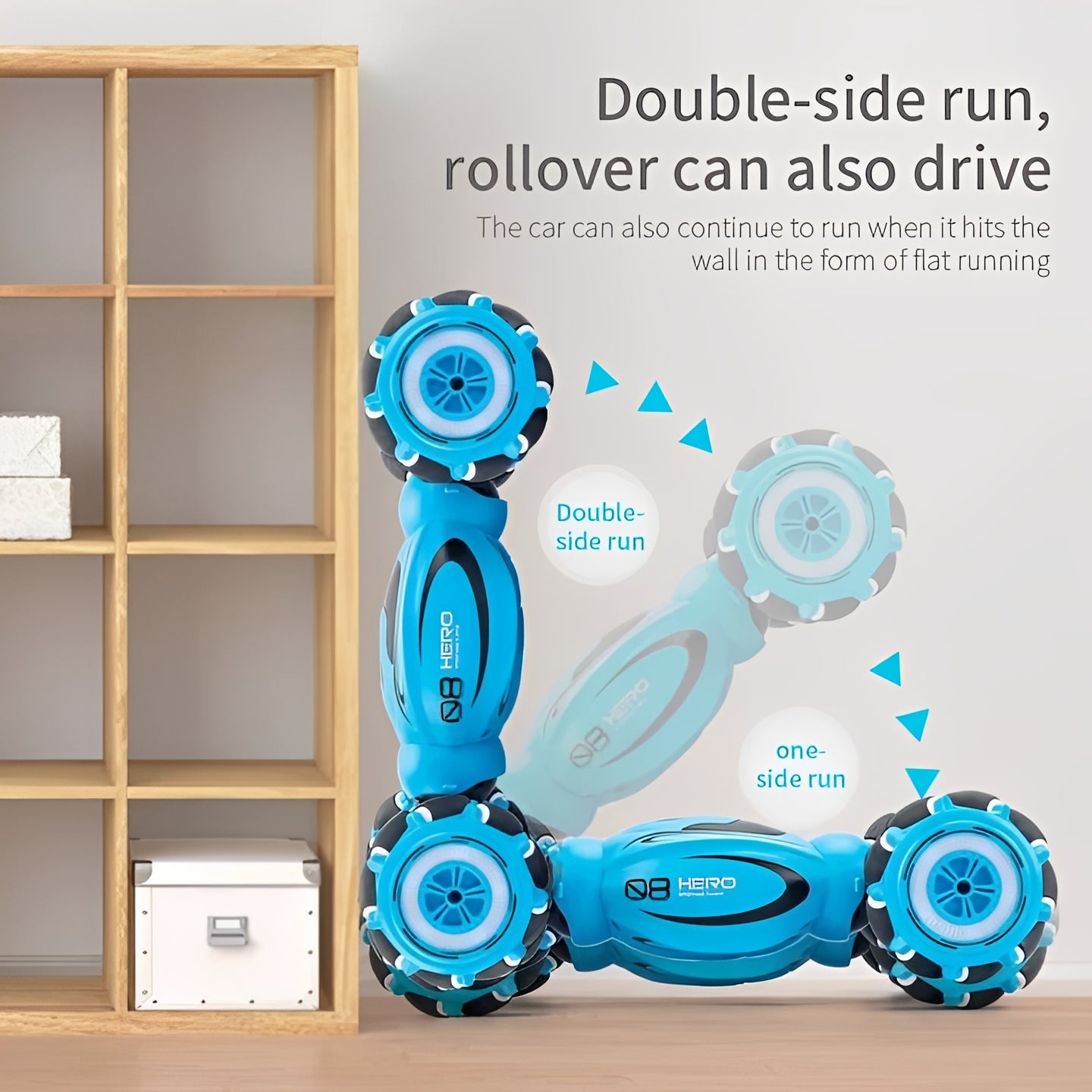 Gesture Control Stunt RC Car with Double Sided Driving Design