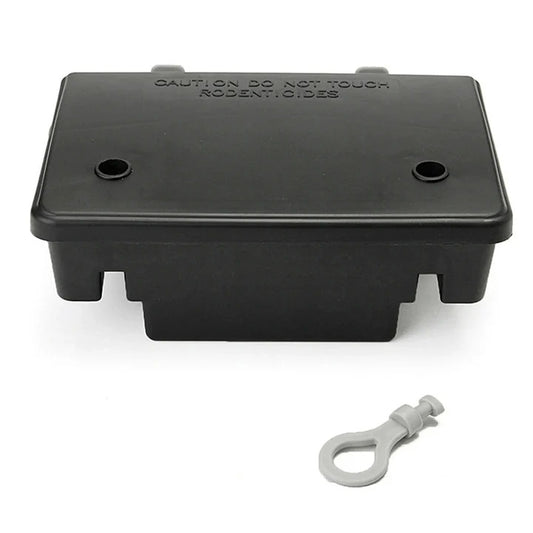 Reusable Rodent Bait Station Trap with Locking Lid and Removable Tray Design