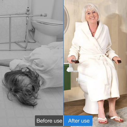 Adjustable Toilet Safety Rail with Support Handles