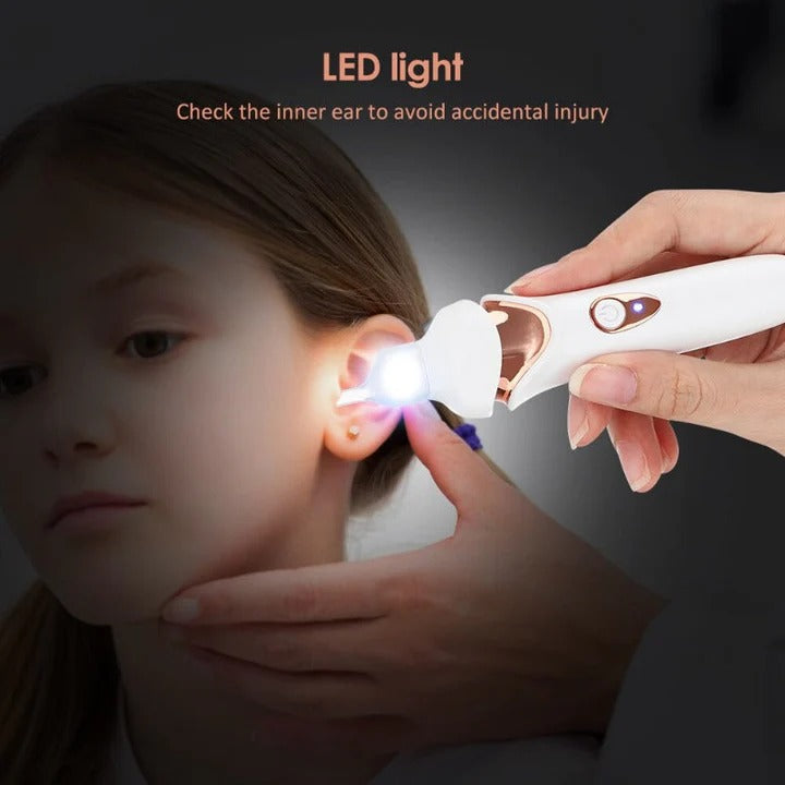 Rechargeable Ear Wax Support Cleaner with Low Noise Motor and Soft Silicone Tips