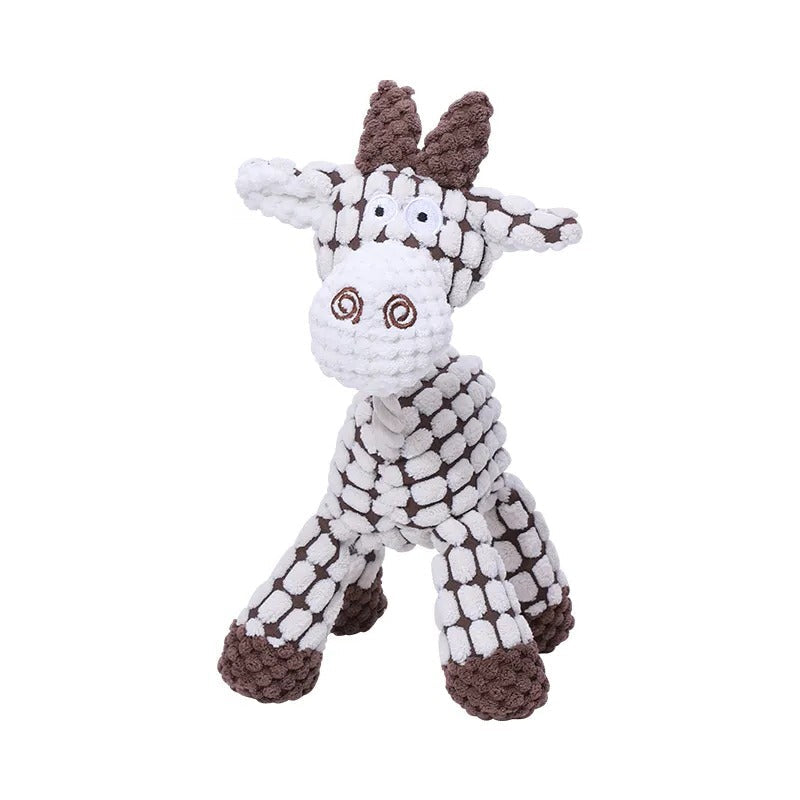 Dog Chew Toy with Layered Plush Fabric and Internal Squeaker, Machine Washable