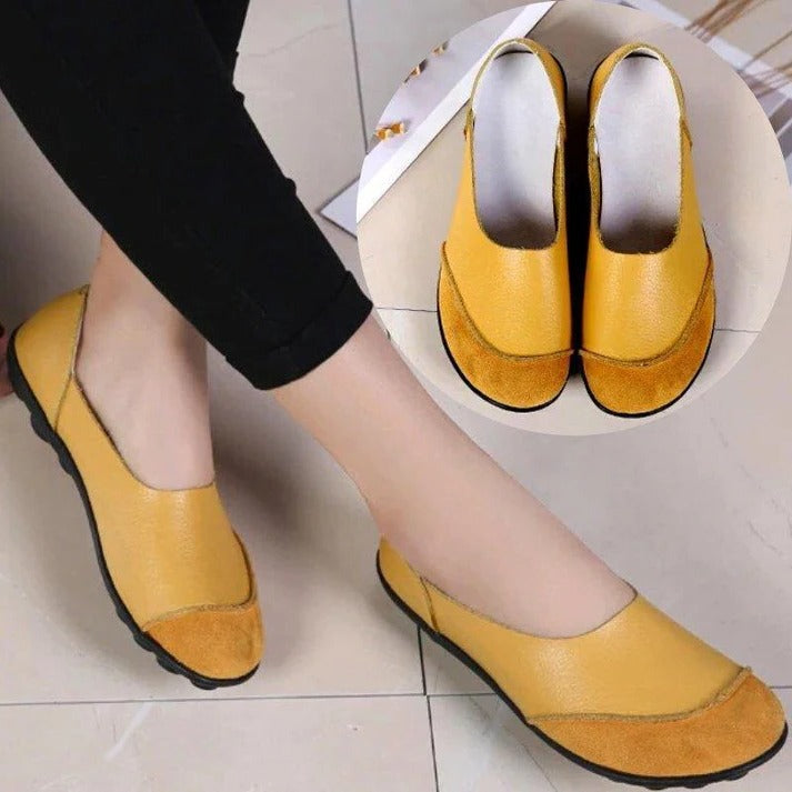 Ladies Broad Width Suede Moccasin Loafers with Soft Cushioned Insole